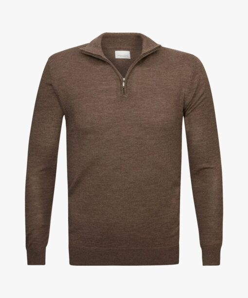 Profuomo Taupe merino half zip