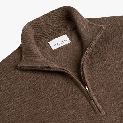 Profuomo Taupe merino half zip