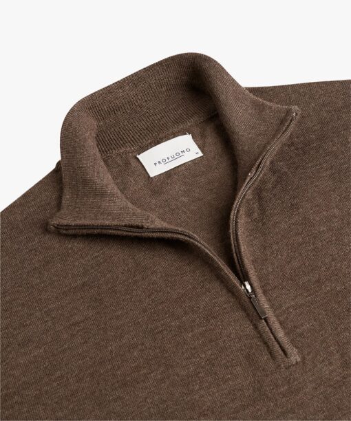 Profuomo Taupe merino half zip