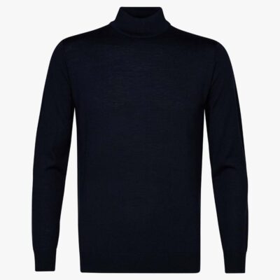 Profuomo Navy merino mock neck