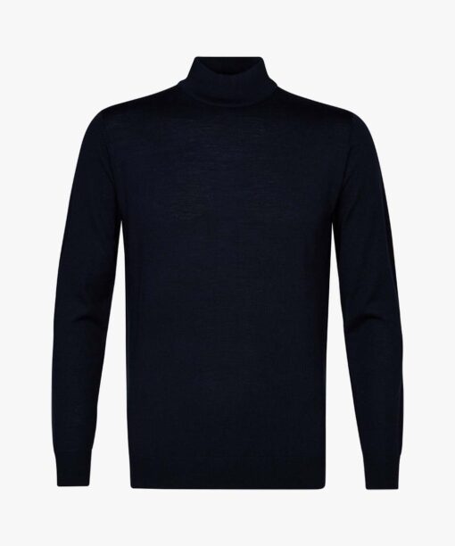 Profuomo Navy merino mock neck