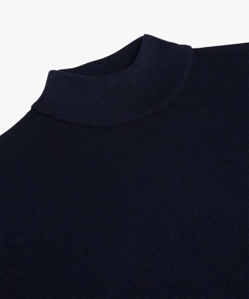 Profuomo Navy merino mock neck