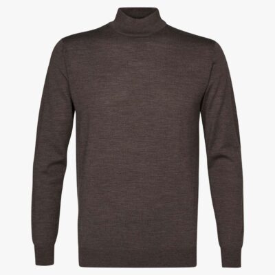 Profuomo Taupe merino mock neck