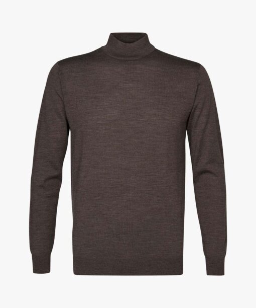 Profuomo Taupe merino mock neck