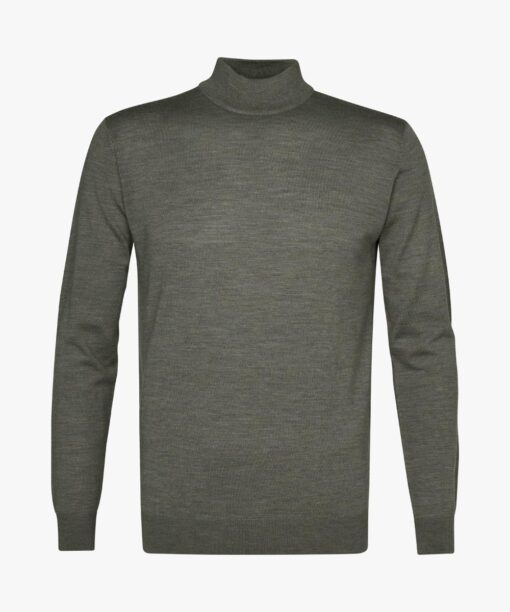 Profuomo Groene merino mock neck