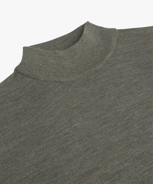 Profuomo Groene merino mock neck