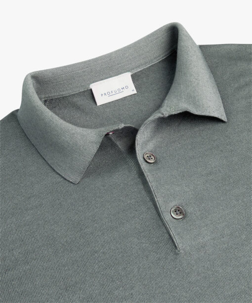 Profuomo Groene merino acid-dye polo