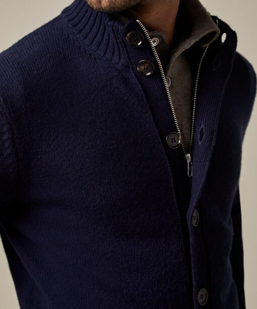 Profuomo Navy heavy knit vest