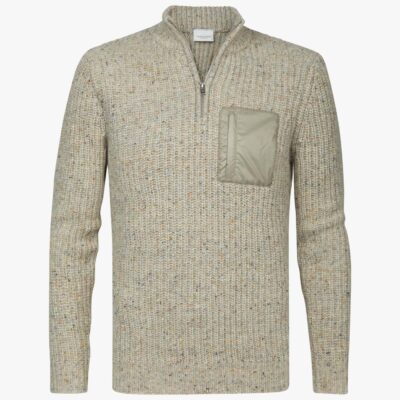 Profuomo Beige donegal half zip