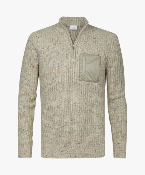 Profuomo Beige donegal half zip