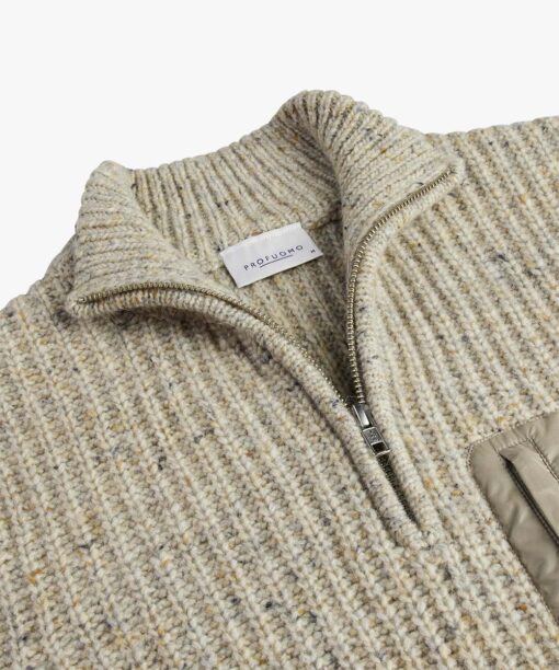 Profuomo Beige donegal half zip