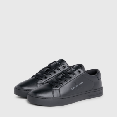 Calvin Klein Leren Sneakers Triple Black