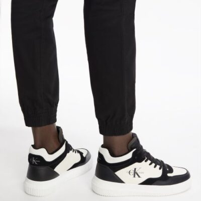 Calvin Klein Leren High-Top Sneakers BLACK/CREAMY WHITE