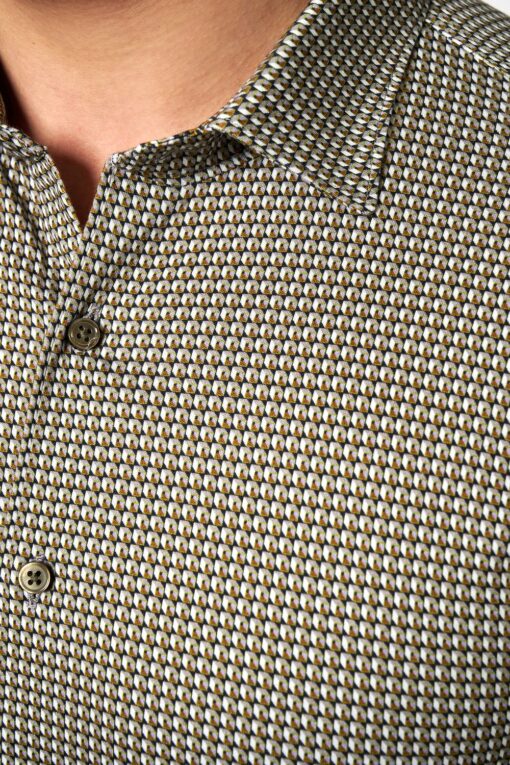 Desoto Jersey shirt Kent khaki CUBES ALLOVER PRINT
