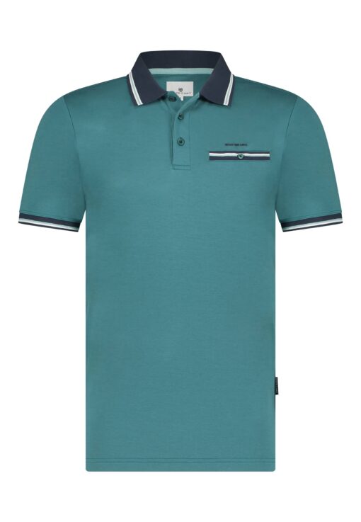 State of Art Jersey polo met borstzak petrol