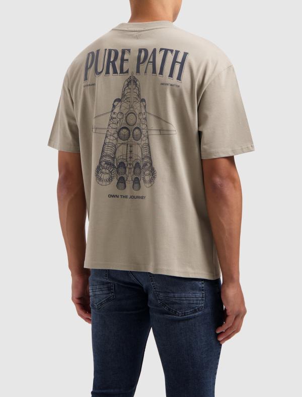 Pure Path Oversized fit T-shirt Crewneck SS Taupe - Afbeelding 2