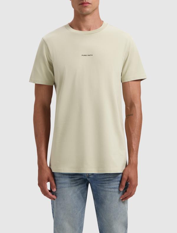 Pure Path Regular fit T-shirt Crewneck SS Light Army - Afbeelding 2