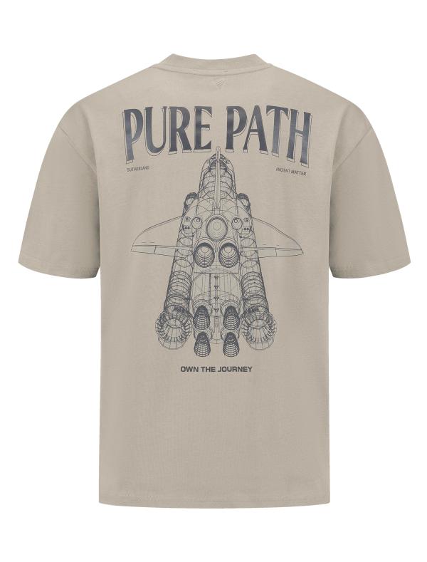 Pure Path Oversized fit T-shirt Crewneck SS Taupe - Afbeelding 3