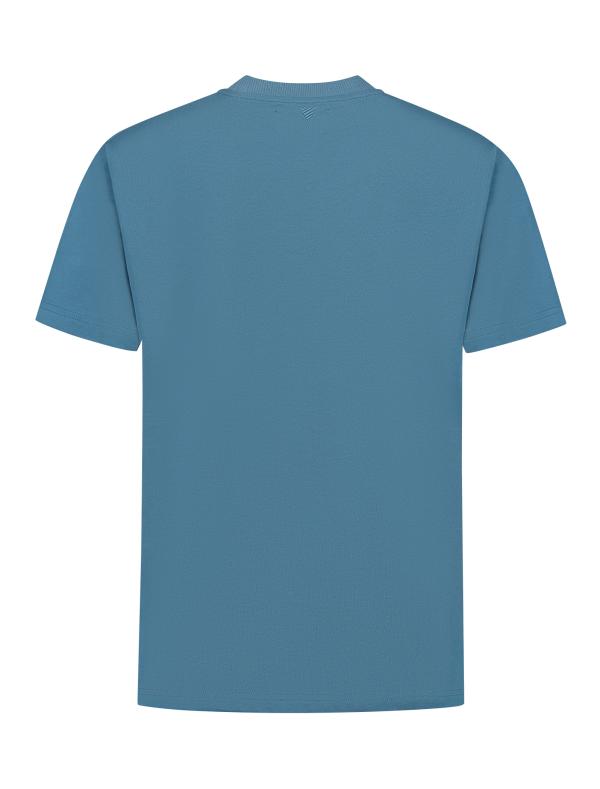 Pure Path Loose Fit Crewneck SS T-Shirt Mid Blue - Afbeelding 4