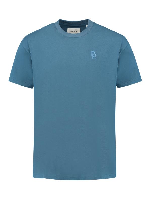 Pure Path Loose Fit Crewneck SS T-Shirt Mid Blue - Afbeelding 3