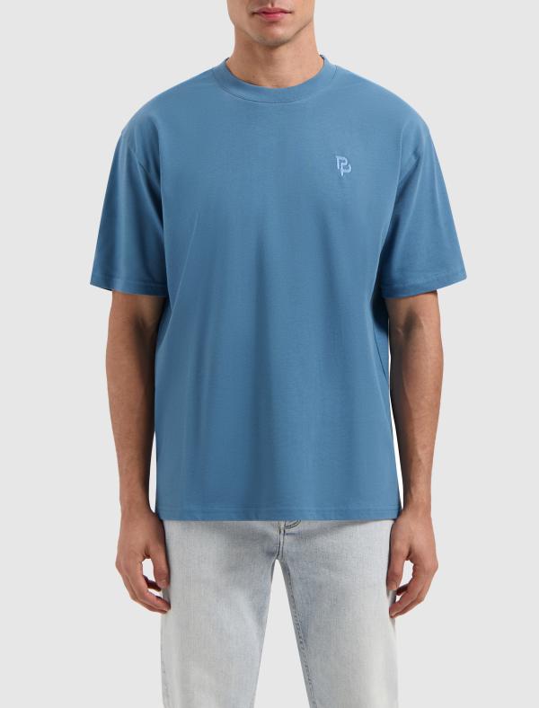 Pure Path Loose Fit Crewneck SS T-Shirt Mid Blue