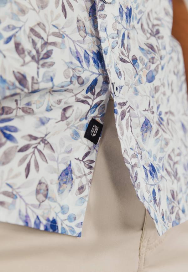 State of Art Poplin overhemd met all-over print beige/wit - Afbeelding 4