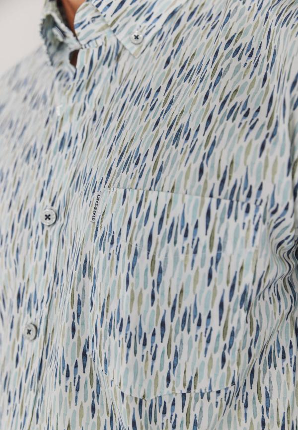 State of Art Korte mouw overhemd met print wit/grijsblauw - Afbeelding 3
