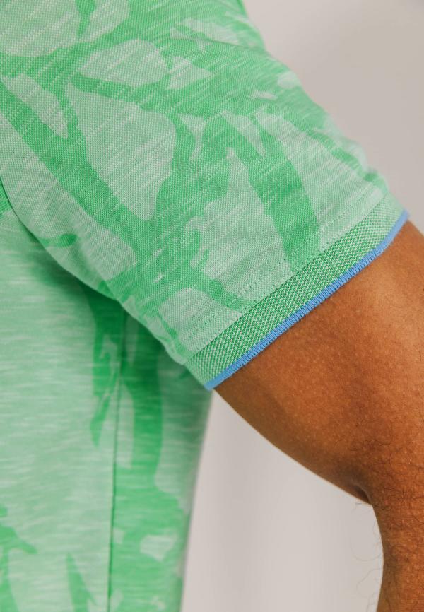 State of Art Piqué polo met all-over print lichtgroen/wit - Afbeelding 3