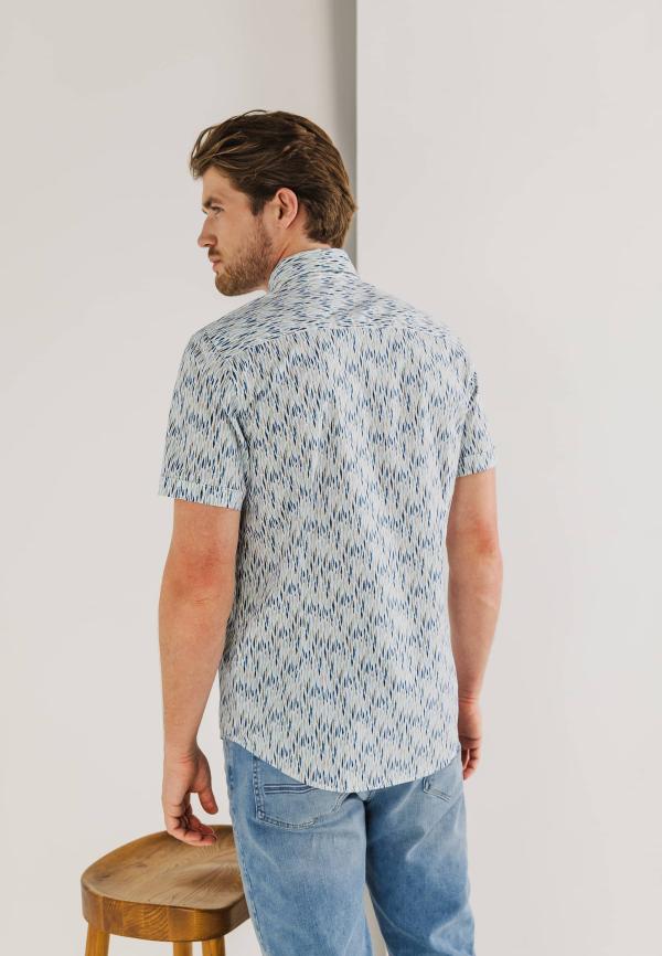 State of Art Korte mouw overhemd met print wit/grijsblauw - Afbeelding 2