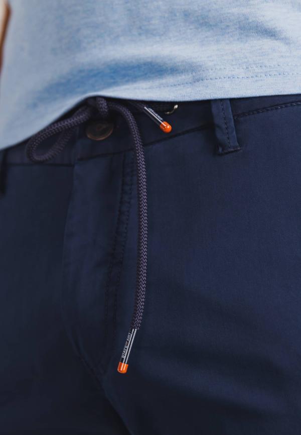 State of Art Chinoshort van een katoenmix donkerblauw uni - Afbeelding 3