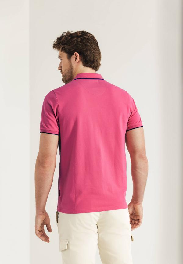 State of Art Piqué polo met streepdetails Flamingo uni - Afbeelding 2
