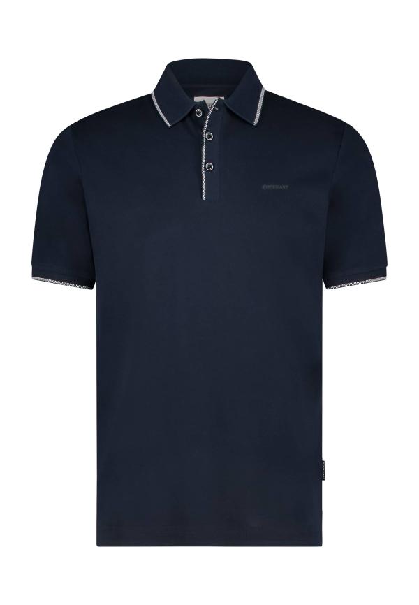 State of Art Piqué polo van gemerceriseerd katoen  donkerblauw uni - Afbeelding 5