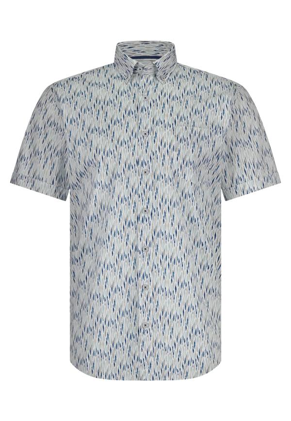 State of Art Korte mouw overhemd met print wit/grijsblauw - Afbeelding 5