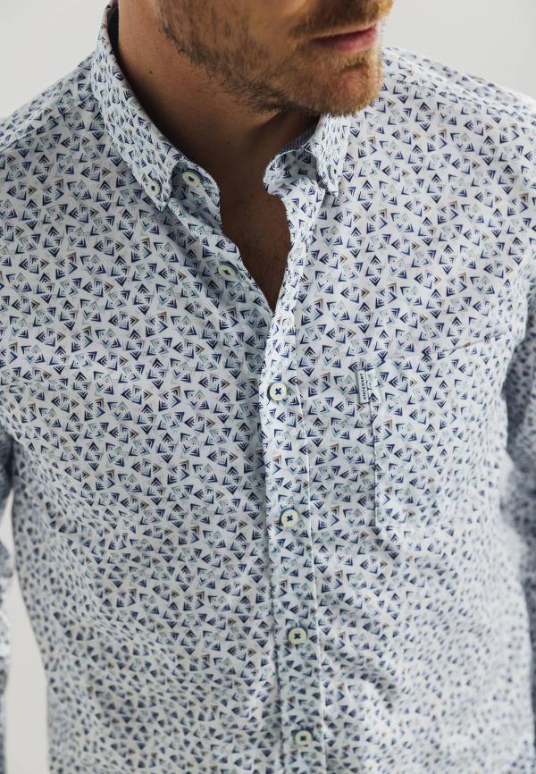 State of Art Katoenen overhemd met all-over print wit/mintblauw - Afbeelding 5
