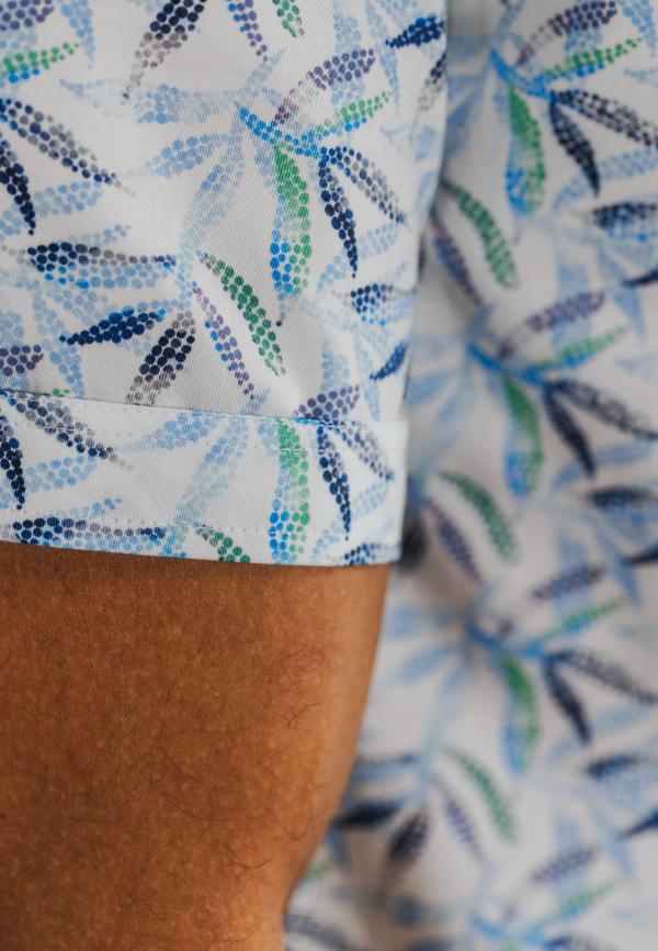 State of Art Korte mouw overhemd met print wit/middenblauw - Afbeelding 3
