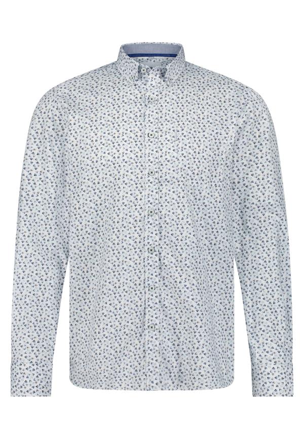 State of Art Katoenen overhemd met all-over print wit/mintblauw - Afbeelding 7