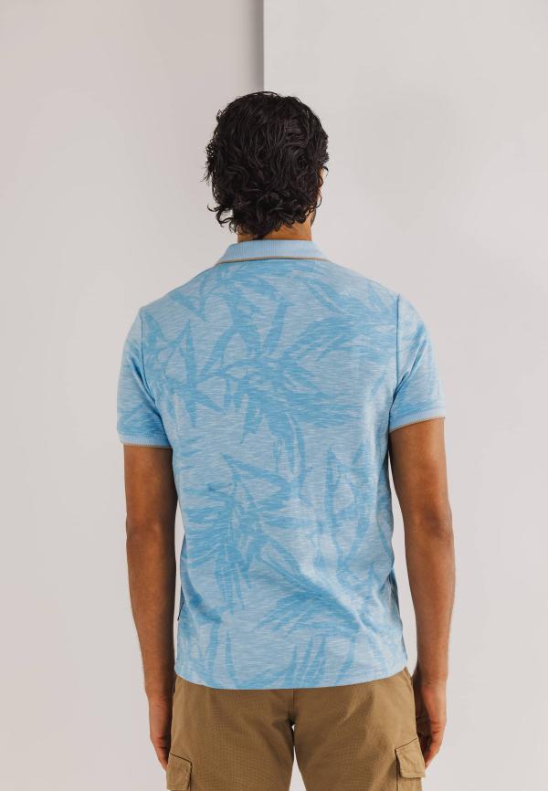 State of Art Piqué polo met all-over print grijsblauw/wit - Afbeelding 2