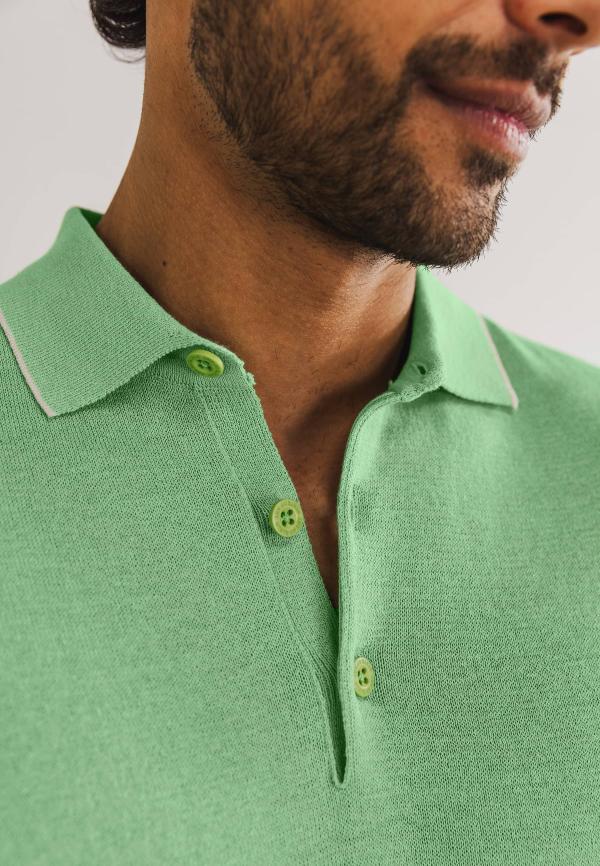 State of Art Gebreide polo met korte mouwen Jade - Afbeelding 4