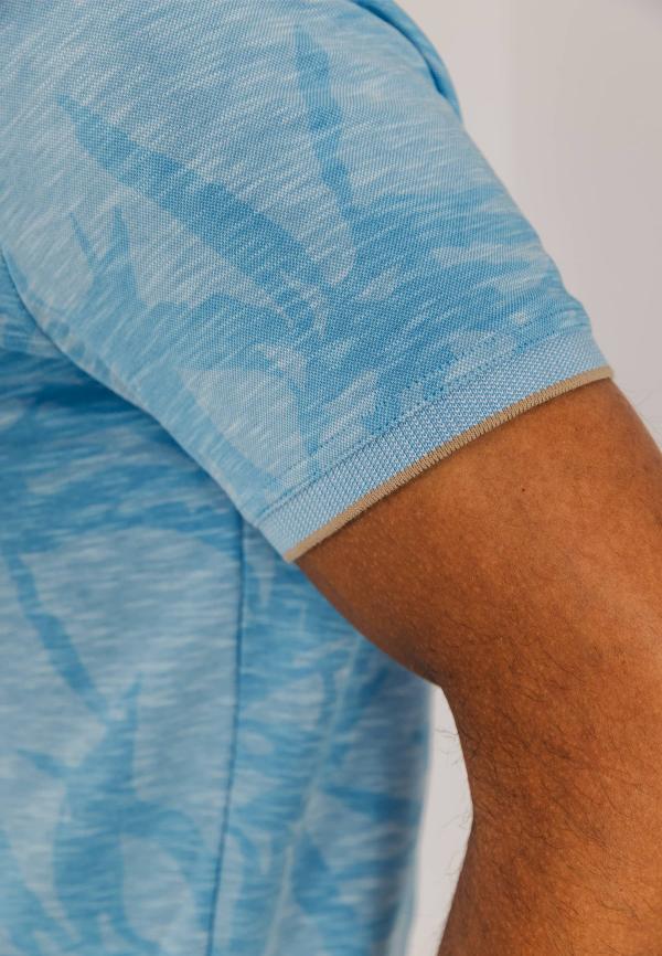 State of Art Piqué polo met all-over print grijsblauw/wit - Afbeelding 5