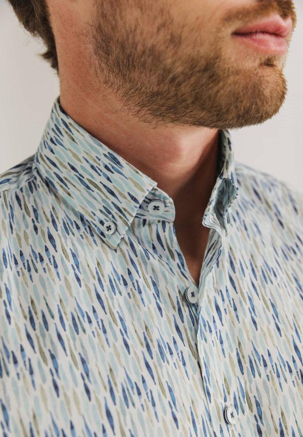 State of Art Korte mouw overhemd met print wit/grijsblauw - Afbeelding 4