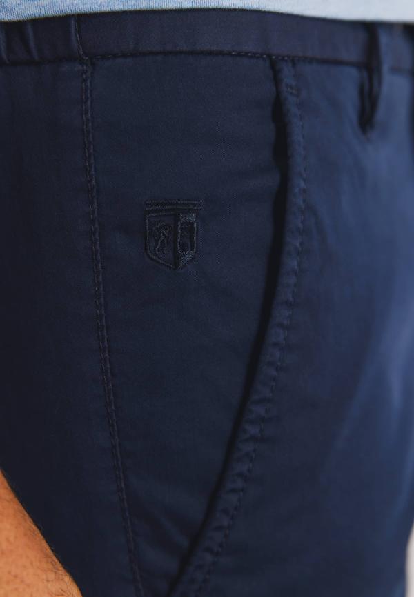 State of Art Chinoshort van een katoenmix donkerblauw uni - Afbeelding 4