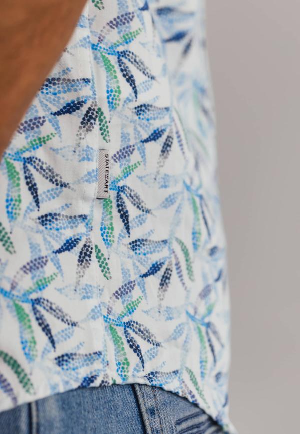 State of Art Korte mouw overhemd met print wit/middenblauw - Afbeelding 5