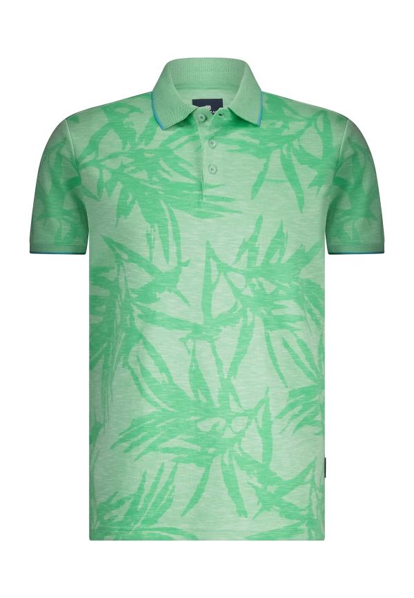 State of Art Piqué polo met all-over print lichtgroen/wit - Afbeelding 6