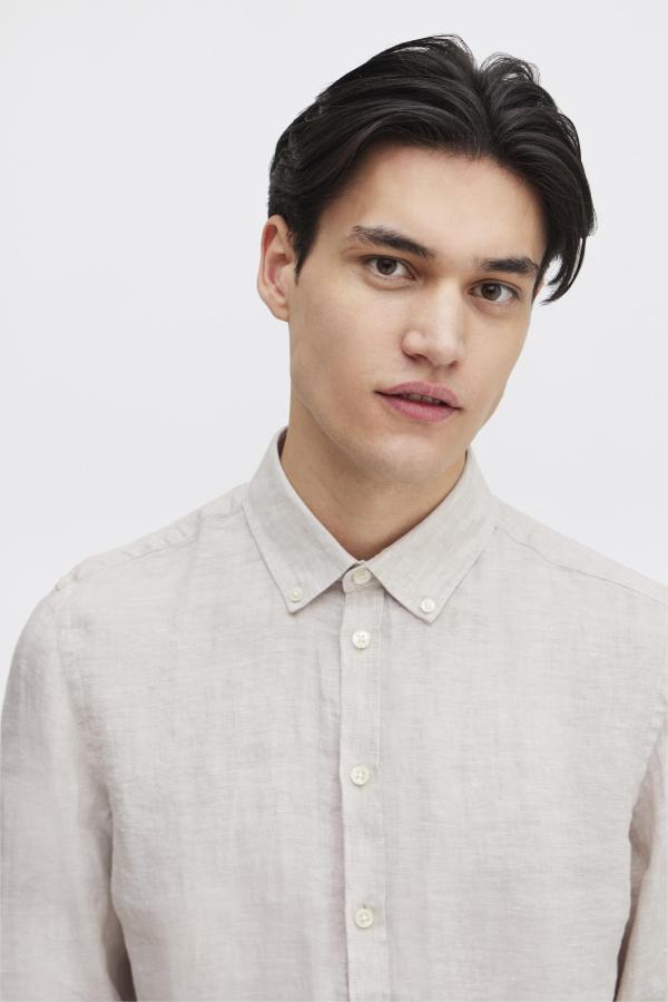 Casual Friday CFANTON BD LS Linen Overhemd Chateau Gray