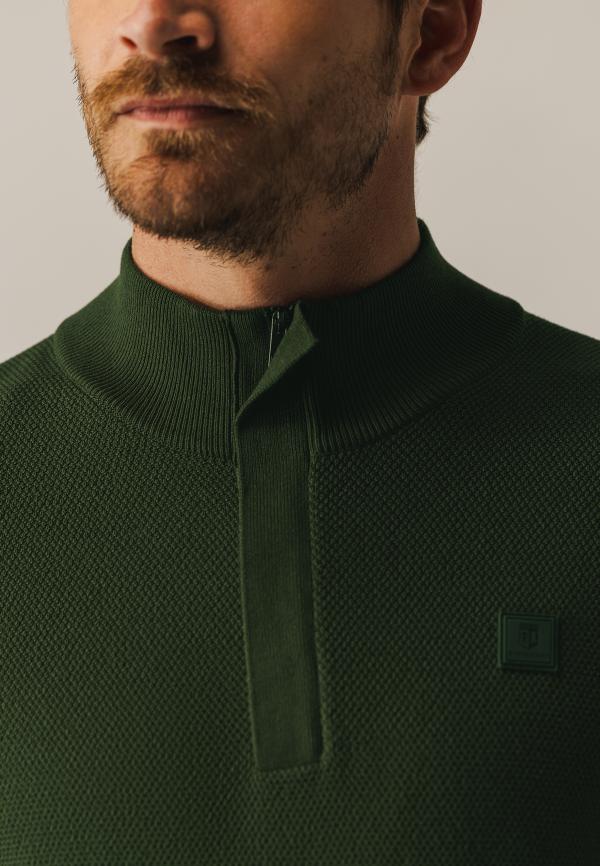 State Of Art Pullover Sportzip Plain Mosgroen Uni - Afbeelding 4