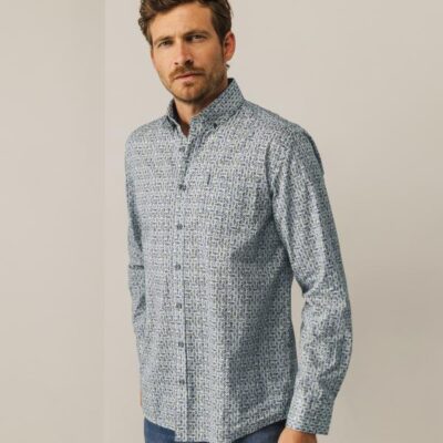 State Of Art Overhemd LS Print Kit/Kobalt