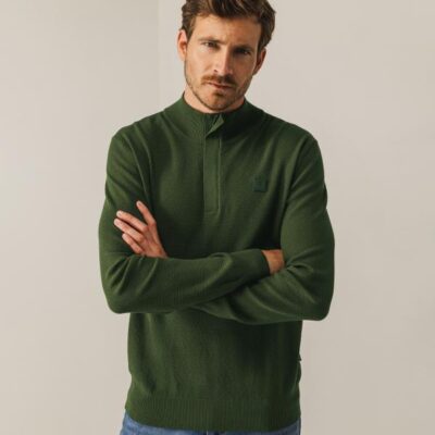 State Of Art Pullover Sportzip Plain Mosgroen Uni