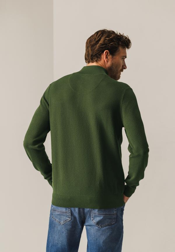 State Of Art Pullover Sportzip Plain Mosgroen Uni - Afbeelding 2
