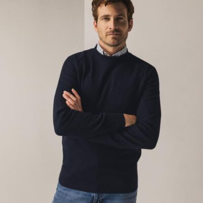 State Of Art Pullover CrewNeck Plain Donkerblauw