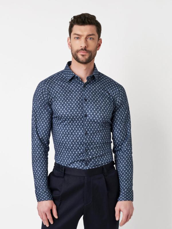 Desoto Casual Kent 1/1 Paisley dark blue denim